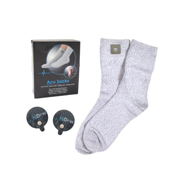 HiDow AcuSocks packaging and product components